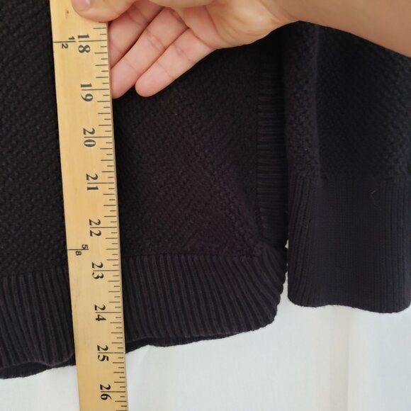 Woman Ann Taylor Loft Black Round Neck Long Sleeve Sweater Top Size L - Picture 4 of 10